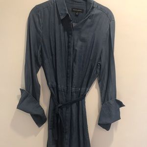 Denim shirt dress with French cuffs
